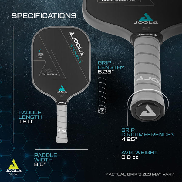 JOOLA Collin Johns Scorpeus Pickleball Paddle w/Charged Surface Technology  for Increased Power & Feel - Fully Encased Carbon Fiber Pickleball Paddle 