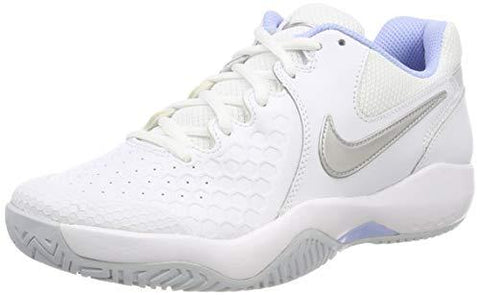 Nike Women's Air Zoom Resistance Tennis Shoes (7 B US, White/Metallic Silver/Pure Platinum)