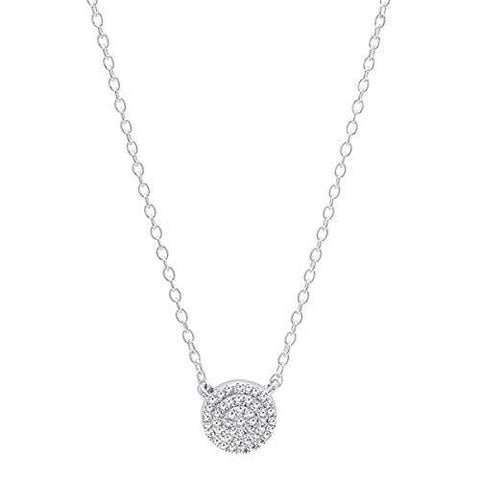 Dazzlingrock Collection 0.10 Carat (Ctw) 14K Round Diamond Ladies Circle Pendant 1/10 CT, White Gold