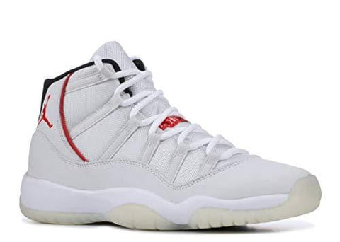 Nike Kids Jordan Air 11 Retro GS Basketball Shoes, Platinum Tint/Sail-university Red, Youth Size 7