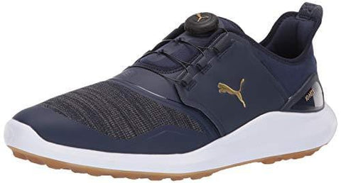 Puma Golf Men's Ignite Nxt Disc Golf Shoe Peacoat Team Gold-Puma White, 13 M US