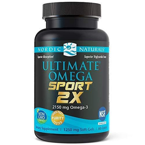 Nordic Naturals Ultimate Omega Sport 2X - Extra Omega-3s Support Heart, Brain, and Immune Health, 60 Soft Gels