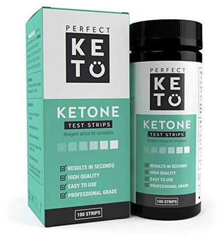 Perfect Keto Ketone Testing Strips: Test Ketosis Levels on Low Carb Ketogenic Diet, 100 Urinalysis Tester Strips Best for Accurate Meter Measurement of Urine Ketones Tests: by Perfect Keto