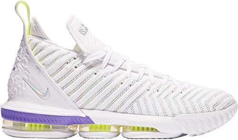 Nike Mens Lebron 16 Basketball Shoes (13, White/Hyper Grape/Volt)