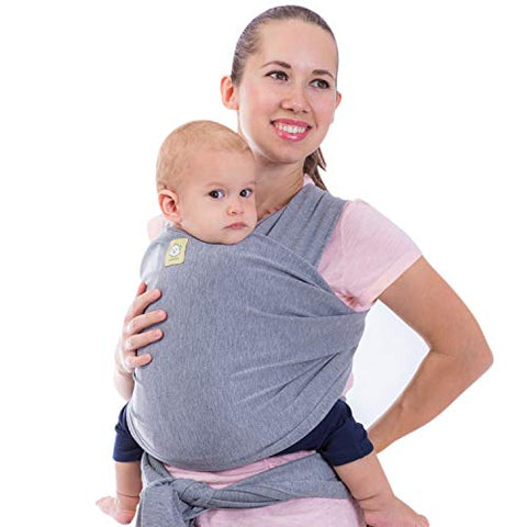 Baby Wrap Carrier All-in-1 Stretchy Baby Wraps - Baby Sling - Infant Carrier - Babys Wrap - Hands Free Babies Carrier Wraps - Baby Shower Gift (Classic Gray)