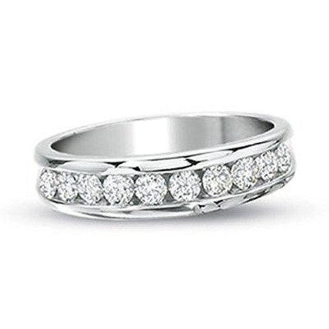 Dazzlingrock Collection 0.55 Carat (ctw) 14K Round Diamond Ladies Wedding Ring Stackable Band 1/2 CT, White Gold, Size 7.5