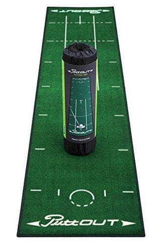 PuttOut Pro Golf Putting Mat - Perfect Your Putting (7.87-feet x 1.64-feet) (Green)