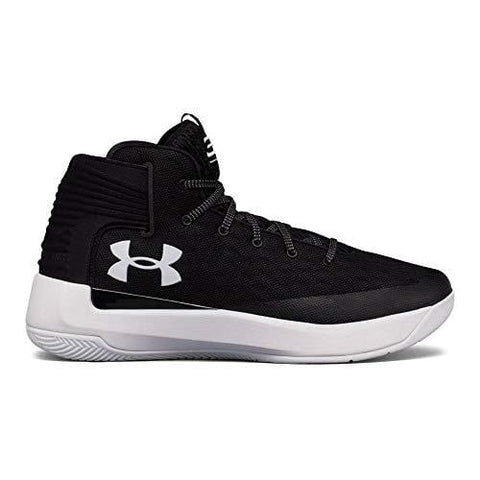Under Armour Boy's Curry 3 Basketball Shoes (Black/White/White, 3.5 M US Big Kid)