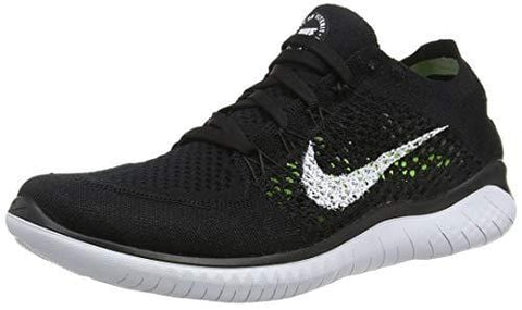 Nike Womens Free RN Flyknit 2018 Running Shoes (6 B(M) US) Black/White