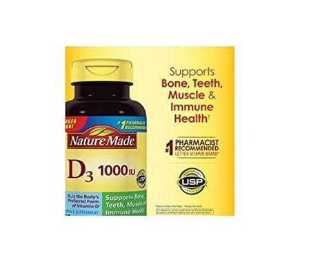 Nature Made Vitamin D3 1000IU, 650 Softgels