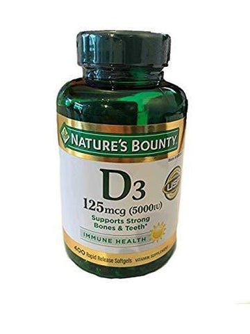 Nature's Bounty Immune Health Vitamin D3 5000 IU, Rapid Release 400 Softgels