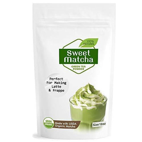 Japanese Sweet Matcha Green Tea Powder 12oz | 340g Green Powder Latte Grade | Delicious Energy Drink Shake Latte Frappe Smoothie | Made with USDA Organic Matcha | Matcha Outlet