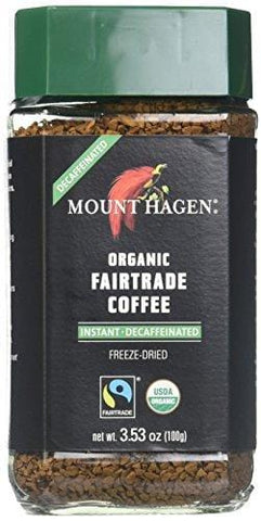 Mount Hagen Organic Freeze Dried Instant Decaffeinated Coffee, 3.53-Ounce Jars (Pack of 6)