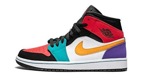 Jordan Air 1 Mid (White/University Red Black, 8)