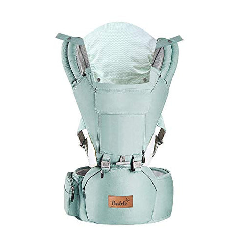 Bable Baby Carrier Hip Seat Grey and Green (Green)