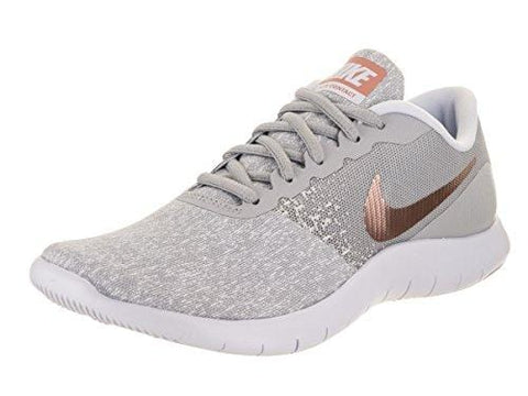 Nike Women Flex Contact Wolf Grey/Metallic Rose Gold 8 M Fabric Running Shoe