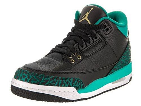 Jordan Nike Kids Air 3 Retro Gg Black/Metallic Gold Rio Teal Basketball Shoe 5.5 Kids US