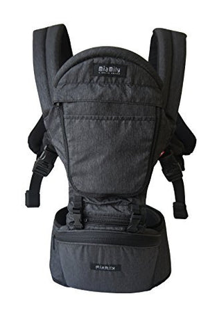 MiaMily Hipster Plus 3D Forward-Facing Baby Carrier and Baby Sling with 9-Supportive Carry Positions Charcoal Grey