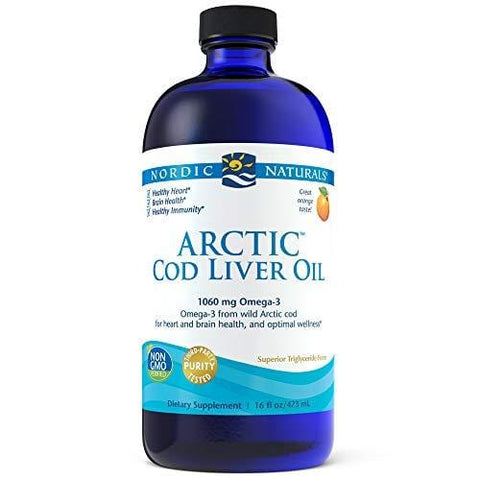 Nordic Naturals Arctic CLO - Cod Liver Oil Promotes Heart and Brain Health, Supports Immune and Nervous Systems, Orange, 16 Ounces