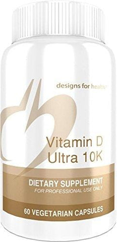 Designs for Health 10000 IU D3 - Vitamin D Ultra 10k, High Potency D3 with Vitamin K1 + K2 MK7 (60 Capsules)