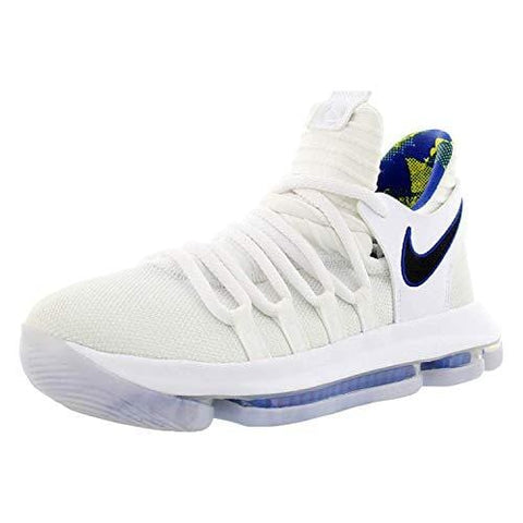 Nike Zoom KD10 LMTD NBA Grade School Basketball Shoes (6.5 M US Big Kid, White/Game Royal/University Gold)