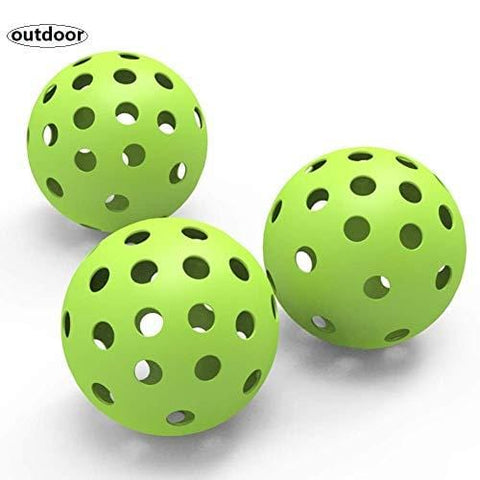 ZOEA Pickleball Balls Outdoor Luminous HIGH Visibility Pickleball Ball Outdoor 6 Pack 3 Pack Set Professional Pickleball Balls Outdoor (Outdoor 3-Pack)