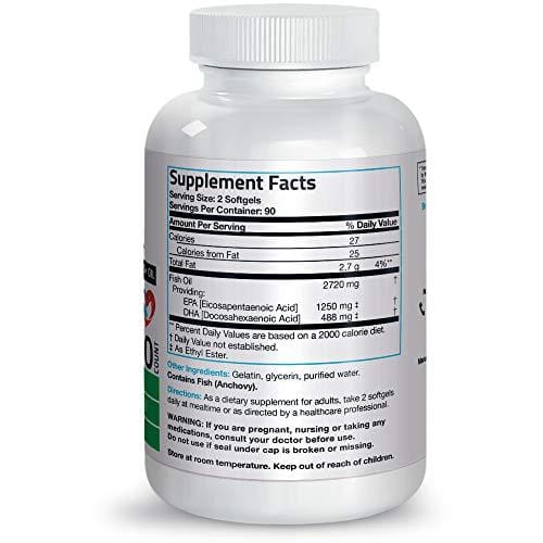 Omega 3 Fish Oil Triple Strength 2720 mg - High EPA 1250 mg DHA 488 mg –  Ultra Pickleball