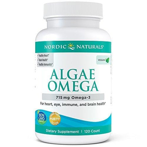 Nordic Naturals Algae Omega - Vegetarian Omega-3 Supplement for Eye Health, Heart Health, and Optimal Wellness, 120 Soft Gels