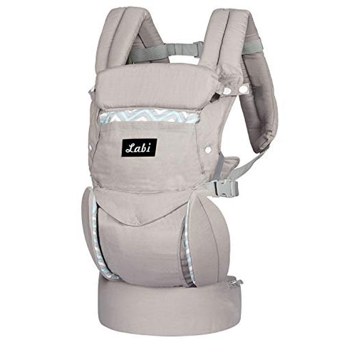 Labi Premium Cotton Baby Carrier with Adjustable Bucket Seat, Ergonomic All Position Baby Backpack with Tuck Away Hood, One of The Most Comfortable Baby Carrier Wrap for Infant & Toddler