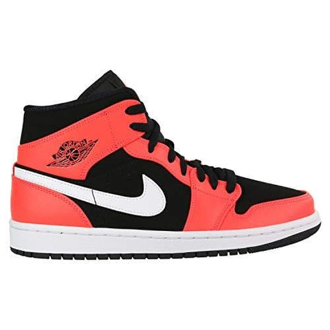 Nike Men's Air Jordan 1 Mid Basketball Shoe, Black/Infrared 23/White, Size 8