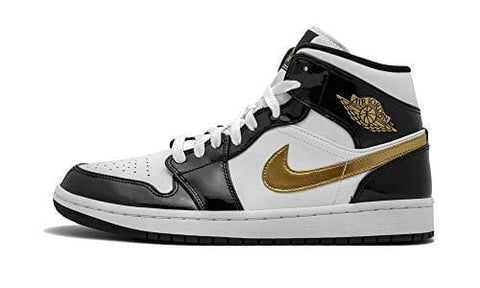 Jordan Air 1 Mid Se (Black/Metallic Gold-White, 9)