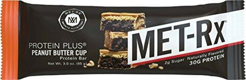 MET-Rx Protein Plus Protein Bar, Peanut Butter Cup, 4 Count Value Pack, High Protein Bar with Vitamins to Support Energy Levels & Muscle Strength, Gluten Free