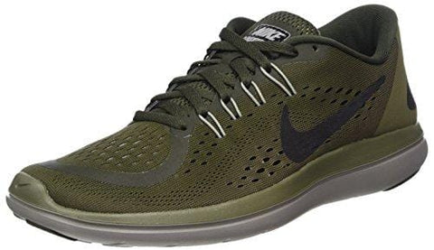 Nike Womens Flex 2017 Fabric Low Top Lace Up Running Sneaker, Green-M, Size 10.0