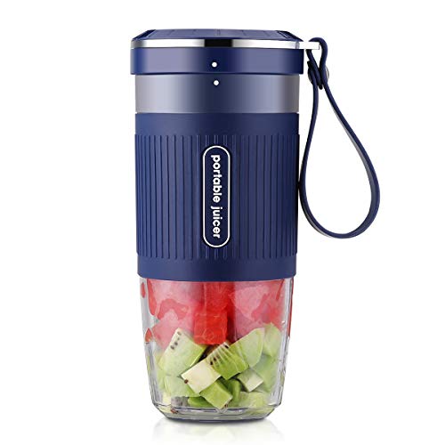 Mini Portable Blender,Smoothies Personal Blender Mini Shakes Juicer Cup USB Rechargeable with 6 Blades,Blue