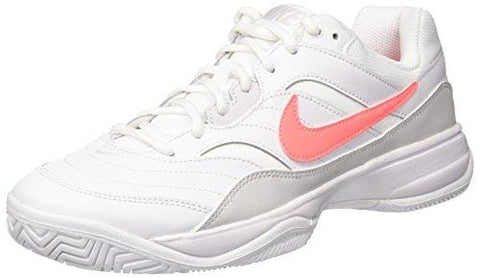 Nike Women's Court Lite Tennis Shoe, White/Lava Glow-Vast Grey, 6