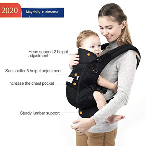 Maydolly Baby Carrier, 5-in-1 Convertible Carrier Ergonomic, Soft Brea ...