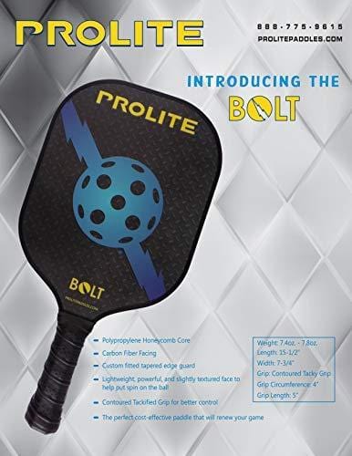 Prolite Bolt Pickleball Paddle - Light Weight, Powerful, Textured Surf ...