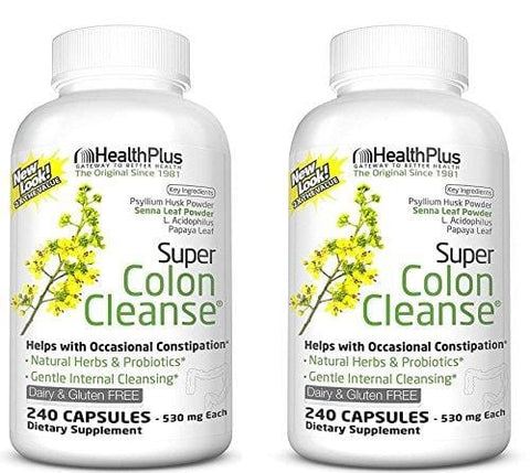 Health Plus Super Colon Cleanse: 10-Day Cleanse -Detox |  12 Cleanses, 480 Capsules