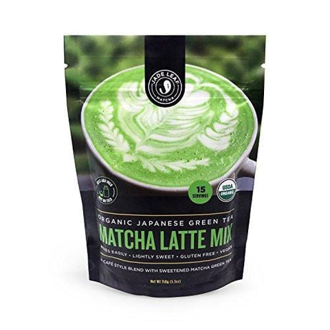 Jade Leaf - Organic Japanese Matcha Latte Mix - Cafe Style Sweetened Blend - Sweet Matcha Green Tea Powder [150g pouch]