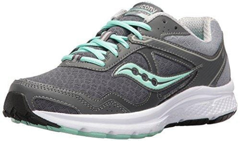 Saucony Women's Cohesion 10 Running Shoe, Grey/Mint, 7.5 M US