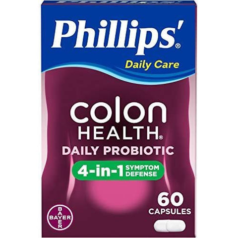 Phillips Colon Health - Probiotics Capsules - Helps Defend Occasional Gas, Bloating, Constipation, & Diarrhea - 60Count