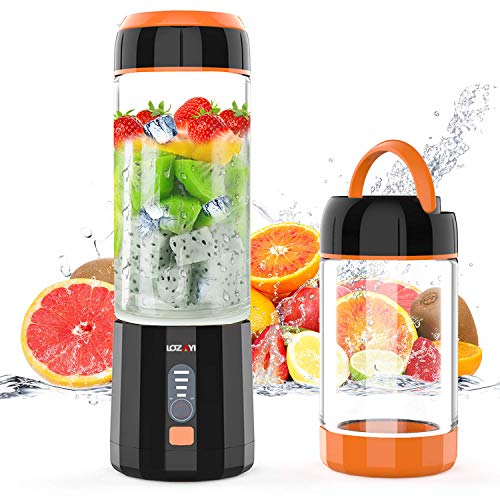Portable Blender,Personal Blender with USB Rechargeable Mini Fruit Juice  Mixer,Personal Size Blender for Smoothies and Shakes Mini Juicer Cup Travel  380ML,Fruit Juice,Milk 