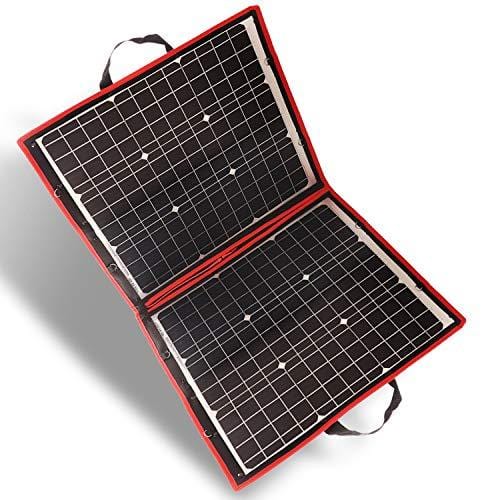 DOKIO 80 Watts 12 Volts Monocrystalline Foldable Solar Panel with Inve ...