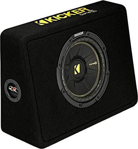 Kicker 10-Inch CompC 2-Ohm Loaded Shallow Subwoofer Box Enclosure | 44TCWC102