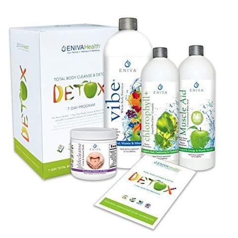 Detox and Cleanse 7 Day NO Dieting Kit for Belly Fat, Liver,Colon | All Natural, Non Fasting, Complete Kit. Voted Best 2018. Eniva Health