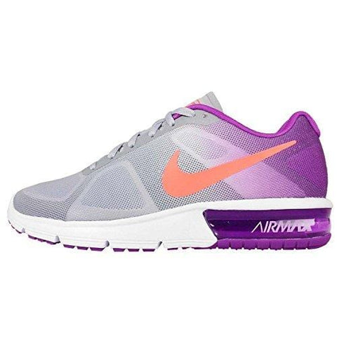 Nike Women's Air Max Sequent Running Shoes Sneakers (Size: 5) (US 5, Purple/Gray/Orange/White)