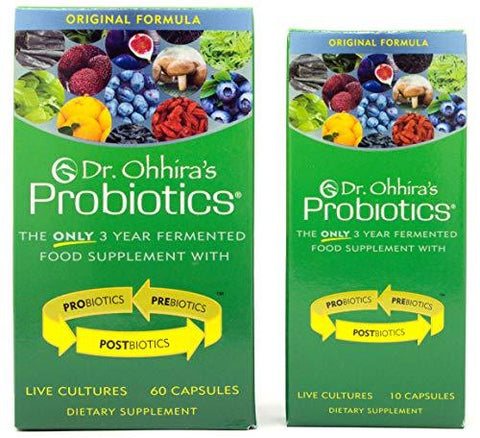 Dr. Ohhira's Probiotics, Original Formula, 60 Caps with Bonus 10 Capsule Travel Pack - 12 Live Strains