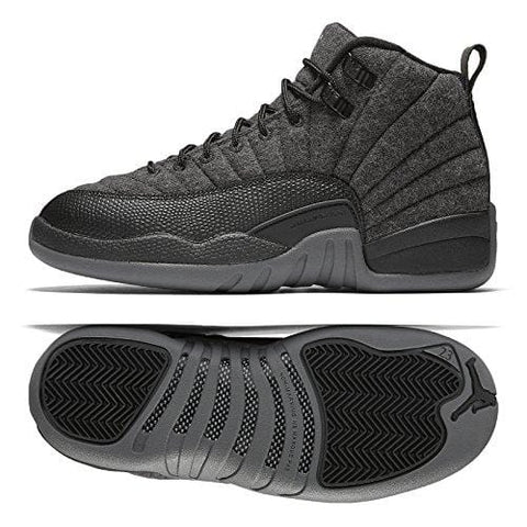 Jordan Big Kids Air 12 Retro Premium (GS) (Dark Grey/Metallic Silver-Black) Size 4.0 US