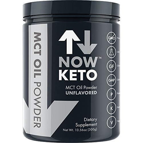 NOW KETO® Keto MCT Oil Powder from Coconuts | Low Carb High Fat | Medium Chain Triglyceride | Ketogenic Diet Supplement | Activates Ketosis & Boosts Ketones for Keto Diet. Keto Coffee Creamer.