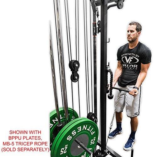 Valor Fitness BD61 Cable Crossover Station with LAT Pull, Row Bar, an